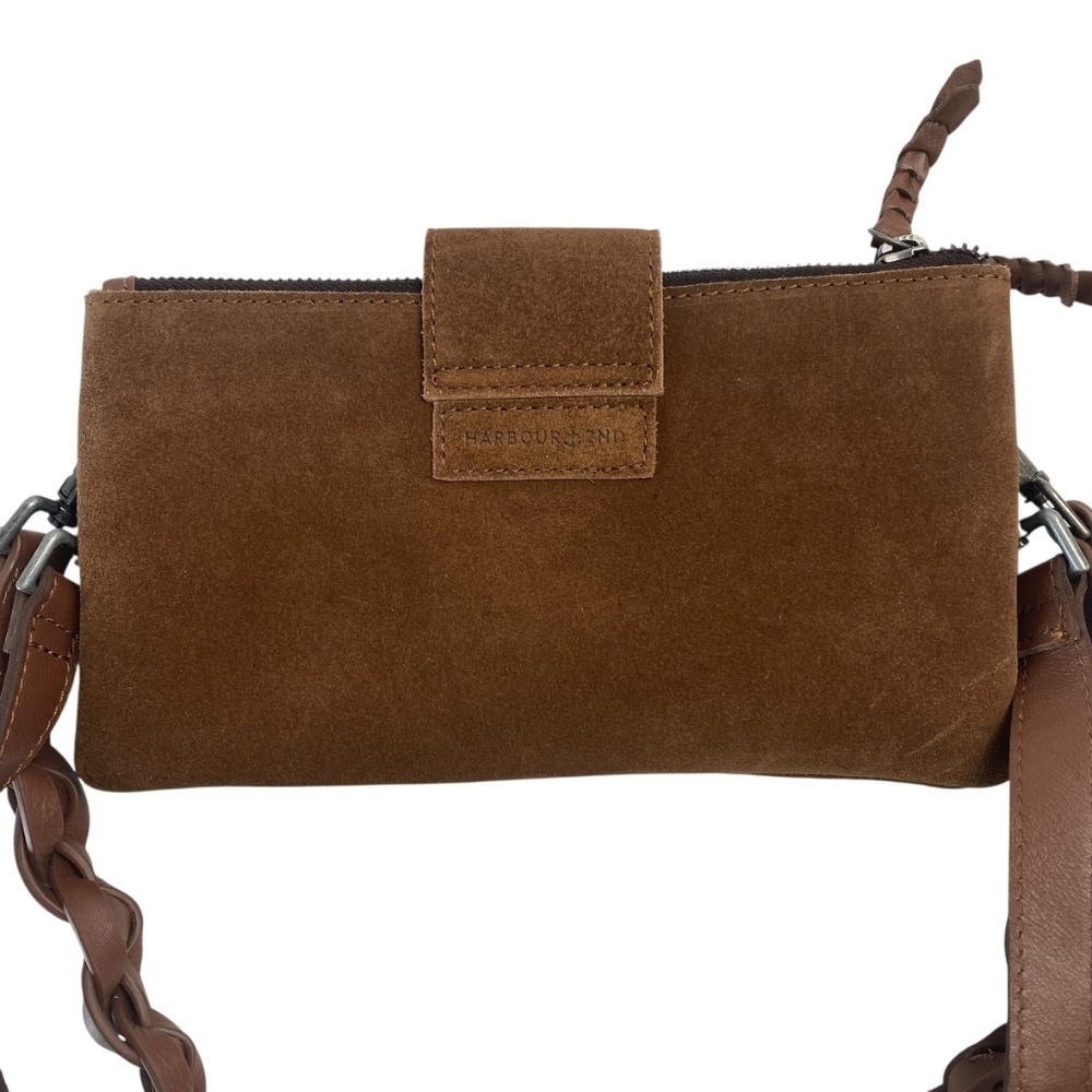HARBOUR 2nd brown Suede Leather Crossbody Shoulder bag Double Strap Baguette - Picture 5 of 12